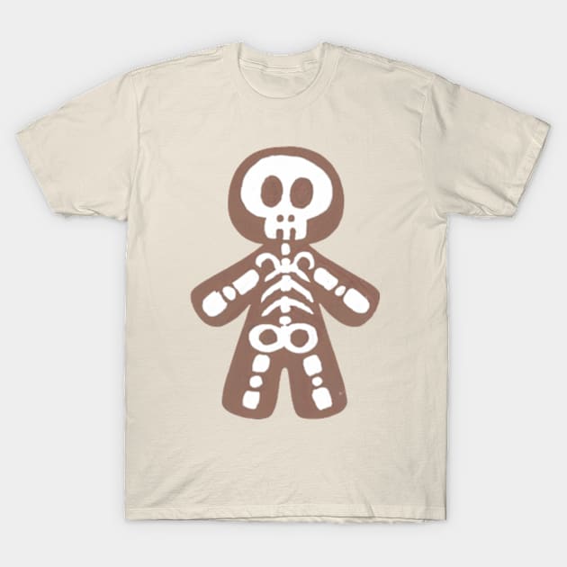 Skeleton Gingerbread Person T-Shirt by JadedOddity